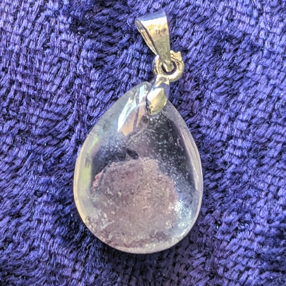 🪻✨LAVENDER GHoSt Quartz ☯️ Genuine CrystaL tear drop Necklace ✨Pendant ONLY
